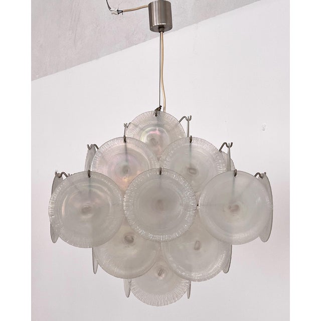 Italian Murano Glass and Nickel Chandelier by Carlo Nason for Mazzega, 1970s For Sale - Image 12 of 17
