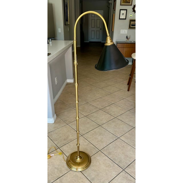 Frederick Cooper Late 20th Century Frederick CooperSolid Brass Faux Bamboo Floor Lamp For Sale - Image 4 of 17