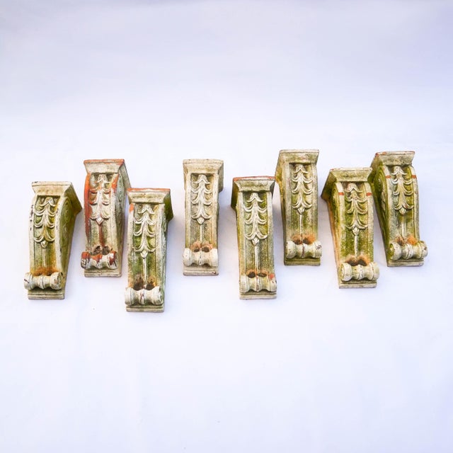 Ceramic 9th Century 8 Architectural Terracotta Brackets, Set of 8 For Sale - Image 7 of 8