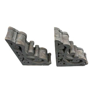 Pair of Cast Iron Decorative Shelf Brackets For Sale