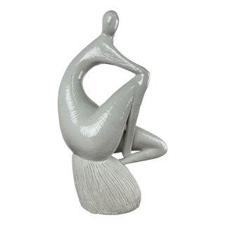 Ceramic Thinking Woman Sculpture, 1960s For Sale