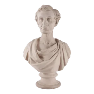 Large Antique 19th Century Caproni Brothers, Boston Classical Plaster Library Portrait Bust of Abraham Lincoln by Leonard Volk