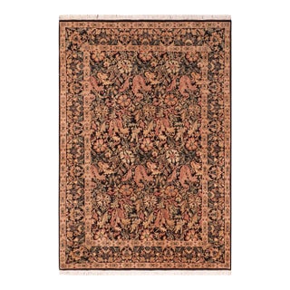 Shabby Chic 1990's Pak-Persian Black/Red Wool Rug - 6'0'' X 9'3'' For Sale
