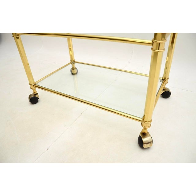 Gold Vintage French Brass Drinks Trolley, 1970s For Sale - Image 8 of 9