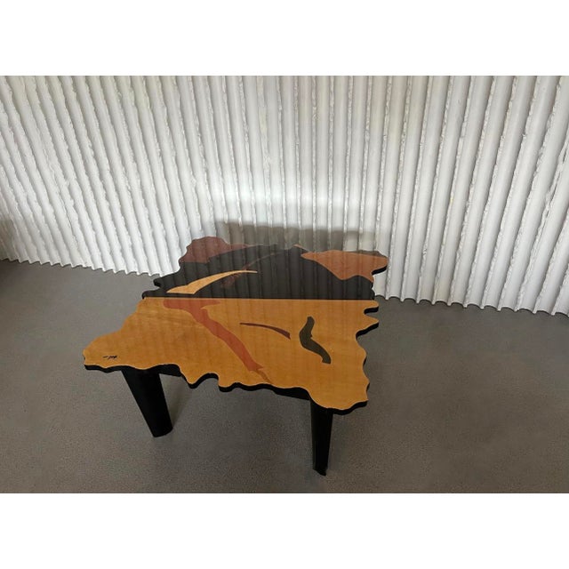 1980s Coffee Table Sculptural Masterpiece in Wood Inlay by Carlo Malnati, 1980s For Sale - Image 5 of 8