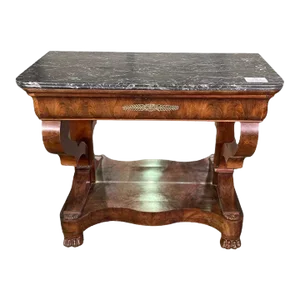 C1830 French Louis Philippe Console With Saint Anne Marble