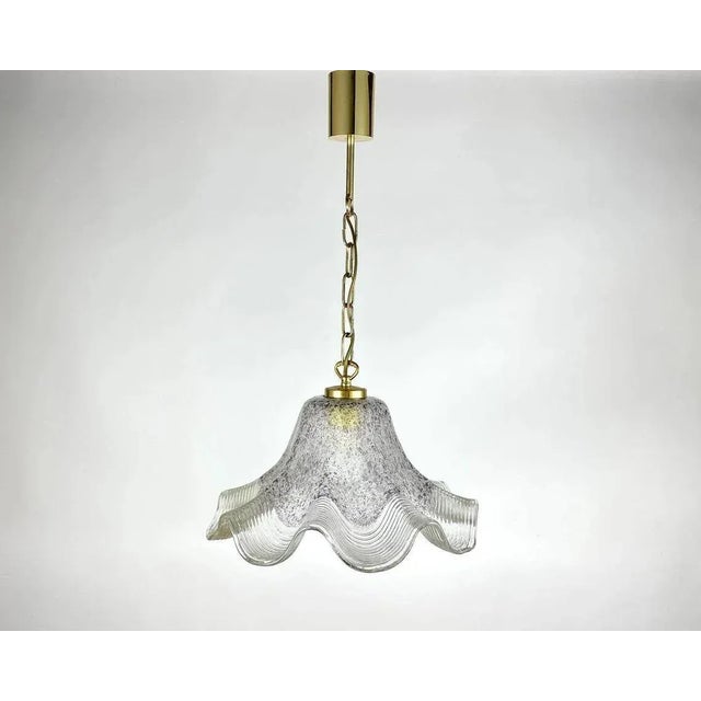 Glass Textured Glass Ceiling Lamp For Sale - Image 7 of 7