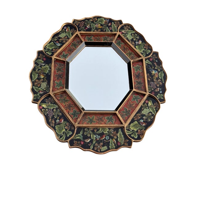 Hollywood Regency Robert M. Weiss Octagonal Mirror in Reverse Painted Frame For Sale - Image 3 of 11