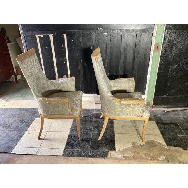 Silver Early 20th Century Grosfeld House Blonde Mahogany Bergere Chairs - a Pair For Sale - Image 8 of 12