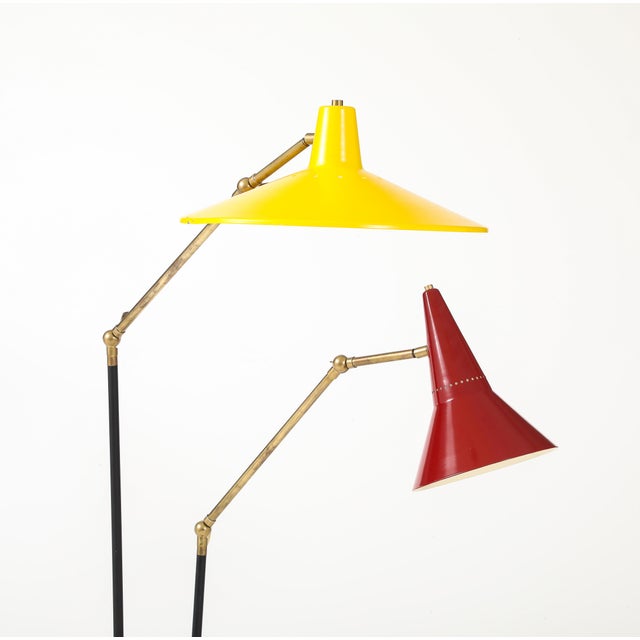 1960's Mid-Century Modern Style After Stilnovo Two Arm Adjustable Italian Floor Lamp For Sale - Image 16 of 18