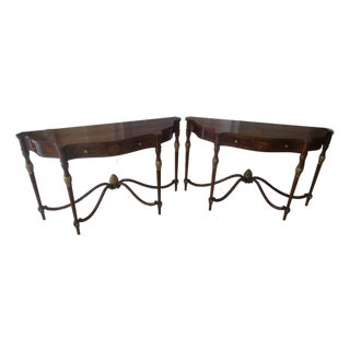 Maitland Smith Nathan Console Tables a Pair For Sale