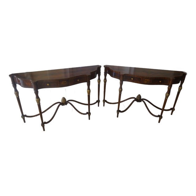 Maitland Smith Nathan Console Tables a Pair For Sale