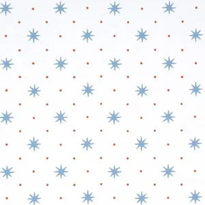 Sister Parish Serendipity Wallpaper in Blue Orange