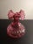 American 1970s Fenton Cranberry Ruffled Edge Melon Vase For Sale - Image 3 of 6