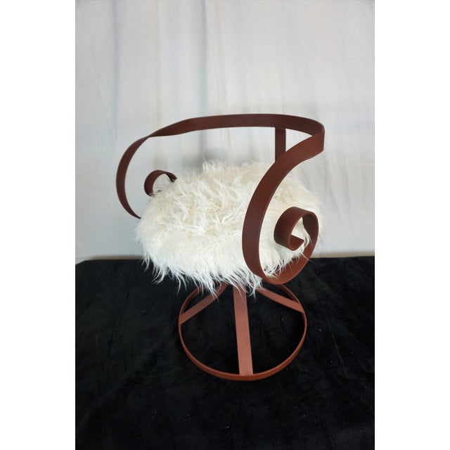 Sultana Style Metal & Faux Fur Chairs - A Pair For Sale - Image 10 of 10
