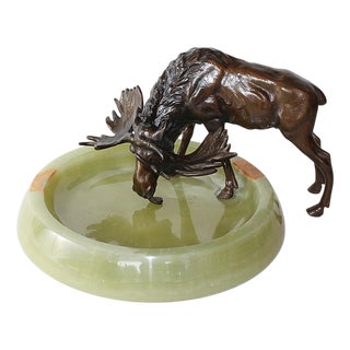 Vintage Bronze Moose, 1920s For Sale