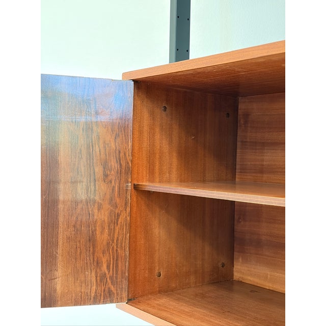Vintage Bookcase in Wood with Metal and Brass Tips, 1970s For Sale - Image 3 of 18