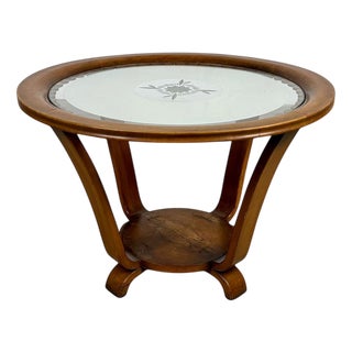 Art Deco Glass and Mirror Top Coffee Table, 1940s For Sale