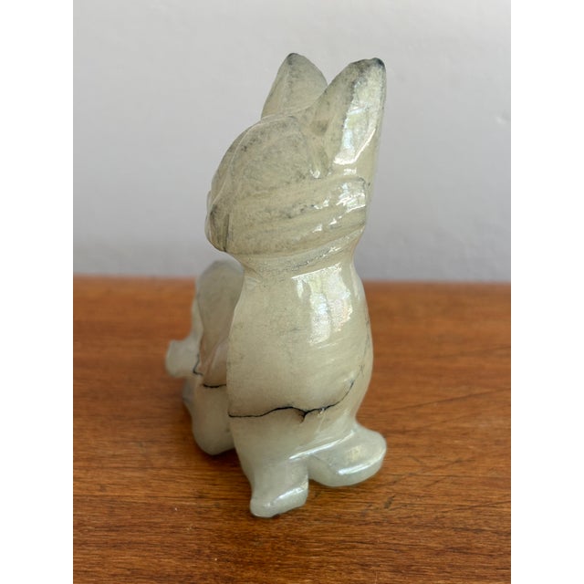 Late 20th Century Vintage Carved Onyx Fox Figurine For Sale - Image 5 of 6