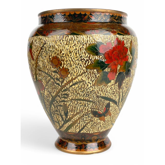 Late 19th Century A Japanese Meiji Wired Inlaid Enamel Porcelain Vase For Sale - Image 5 of 12