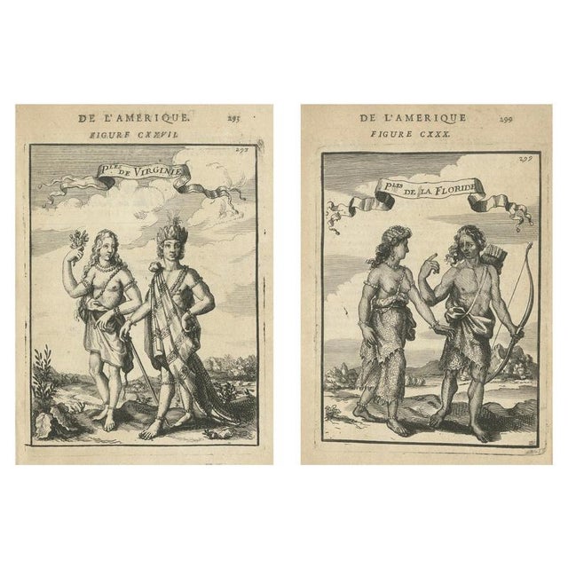 Virginia and Florida Natives, 1683, Paper, Set of 2 For Sale - Image 10 of 10
