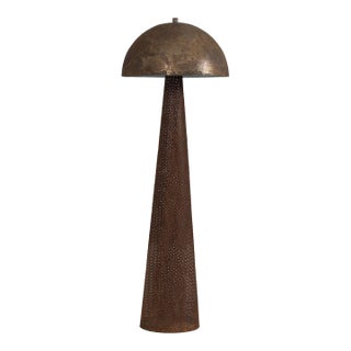 Mid 20th Century Mid Century Modern French Rigitulle Tole Floor Lamp in the Manner of Mathieu Matégot For Sale