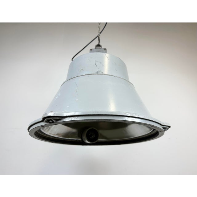 Metal Industrial Polish Cast Aluminium Factory Pendant Lamp from Mesko, 1970s For Sale - Image 7 of 17