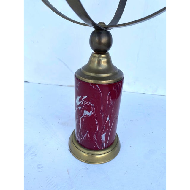 Neoclassical 1970s Brass Armillary on Stand For Sale - Image 3 of 7