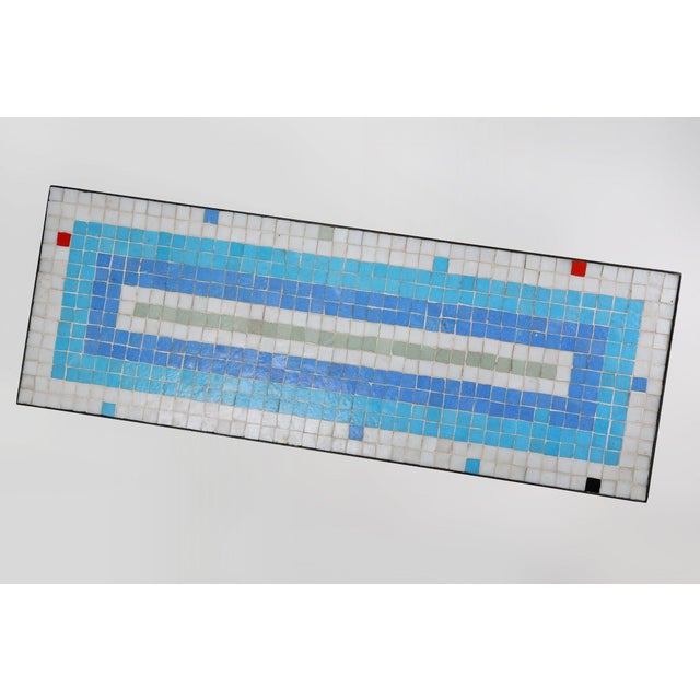 Mid-Century Mosaic Coffee Table with Metal Frame, France, 1950s For Sale - Image 6 of 11