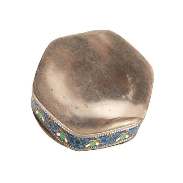 Antique Art Deco King Tut Egyptian Revival Silver Gilt Enamel Cloisonne Box 1925 For Sale - Image 14 of 14