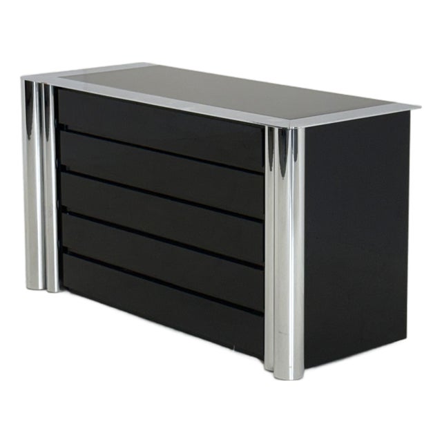 Black Sideboard attributed to Antonello Mosca for Cinova, 1960s For Sale