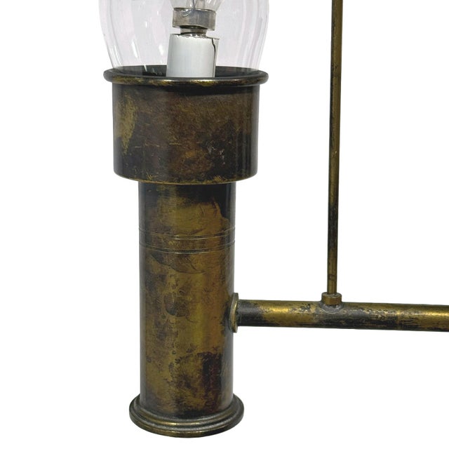 Brown Vintage Arts and Crafts Mission Style Chandelier For Sale - Image 8 of 11