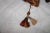 Boho Chic Pair Golden/Copper Striped Taffeta Pillows With Tassels For Sale - Image 3 of 5