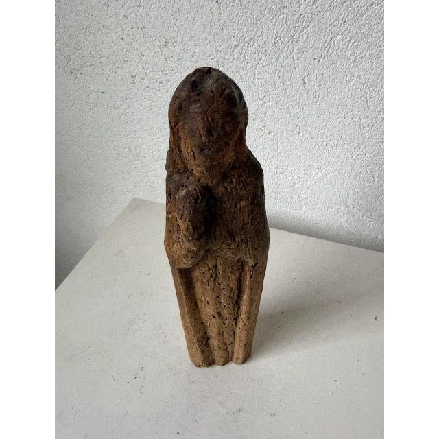 Wood Small Wooden Sculpture of the Virgin Mary, 15th Century For Sale - Image 7 of 17