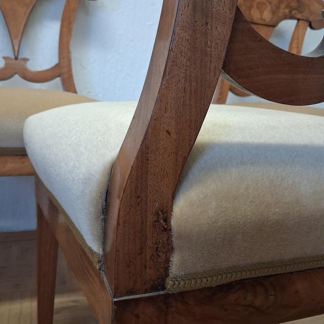 Biedermeier Shovel Chairs in Walnut, 1820s, Set of 4 For Sale - Image 17 of 18
