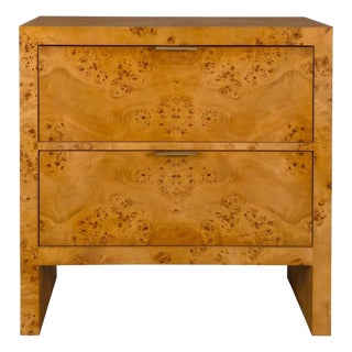 Burl Wood 2 Drawer Chest For Sale
