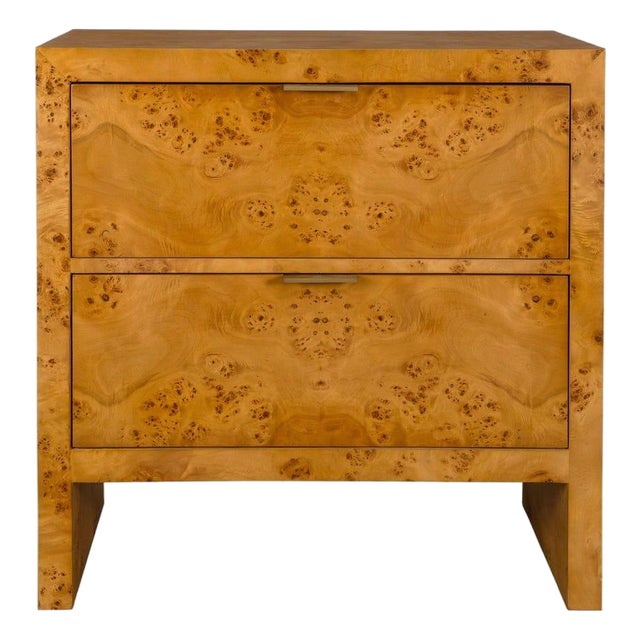 Burl Wood 2 Drawer Chest For Sale