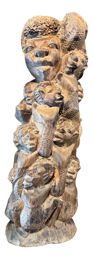 Mid-Century Hand-Carved Wooden Sculpture, 1970s