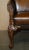 Pair of Antique Heavily Carved Hand Dyed Brown Leather Throne Armchairs For Sale - Image 15 of 18