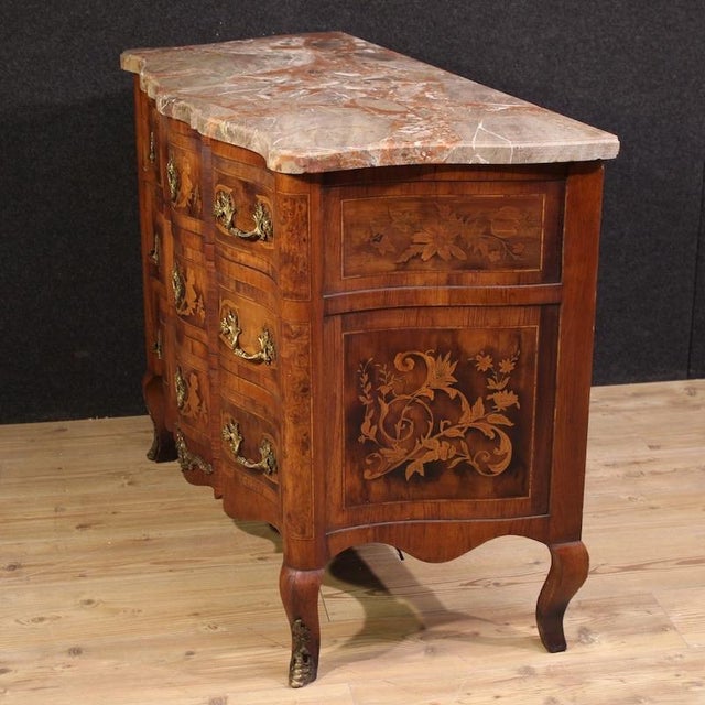 20th Century Louis XV French Inlaid Chest of Drawers, 1930 For Sale - Image 9 of 13