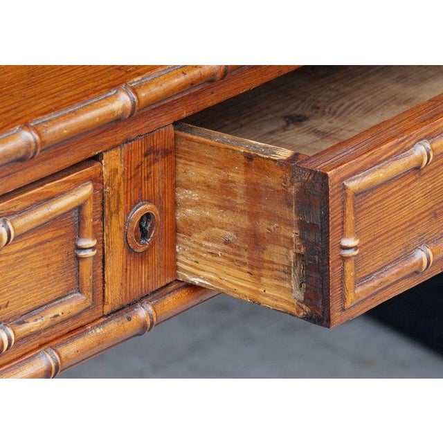 Faux Bamboo Escritoire or Writing Desk Table of Long-Leaf Pine From ...