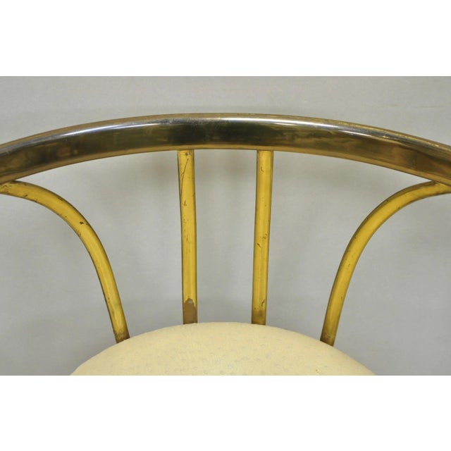 Metal Vintage Italian Hollywood Regency Sculptural Brass Chiavari Style Accent Chair For Sale - Image 7 of 17