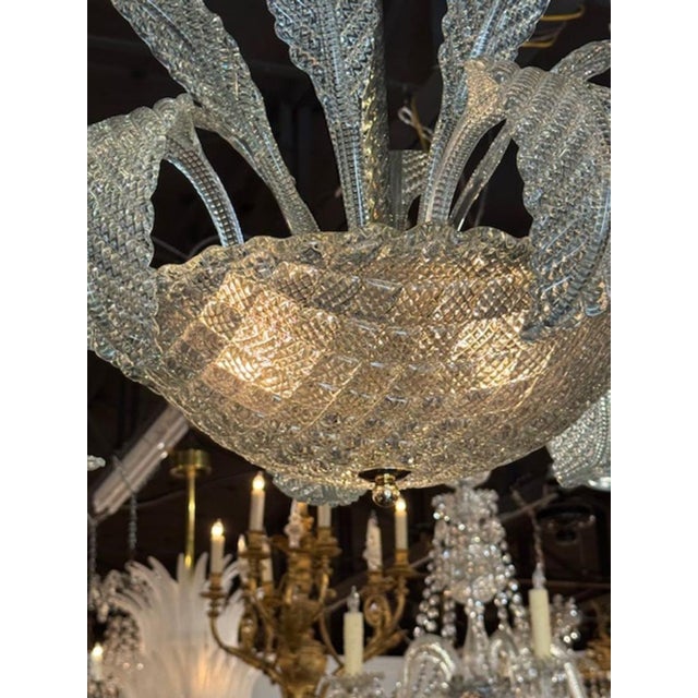 Early 21st Century Modern Murano Leaf Form Chandelier in Fontana Green For Sale - Image 5 of 7