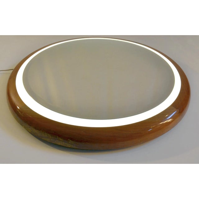 1970s Vintage Italian Backlit Mirror, 1970s For Sale - Image 5 of 7