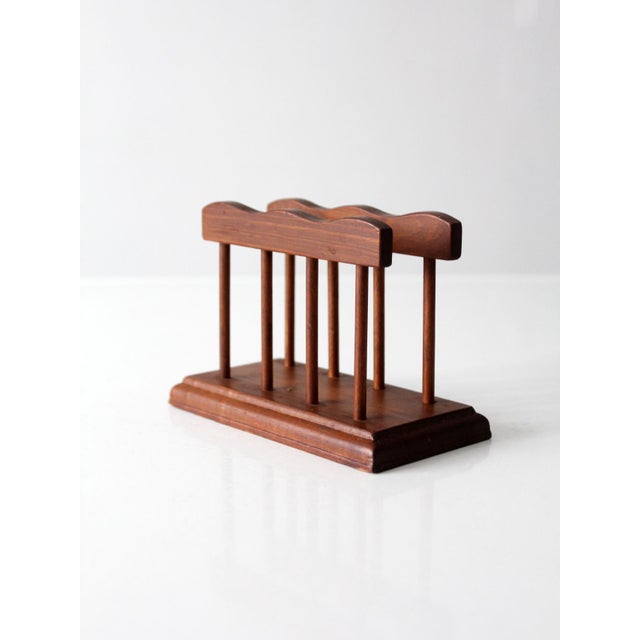 Brown Mid 20th Century Mid-Century Modern Wood Napkin Holder For Sale - Image 8 of 12