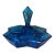 Mid 20th Century Art Deco Blue Indiana Tiara Glass Divided Dish Pyramid Handle For Sale