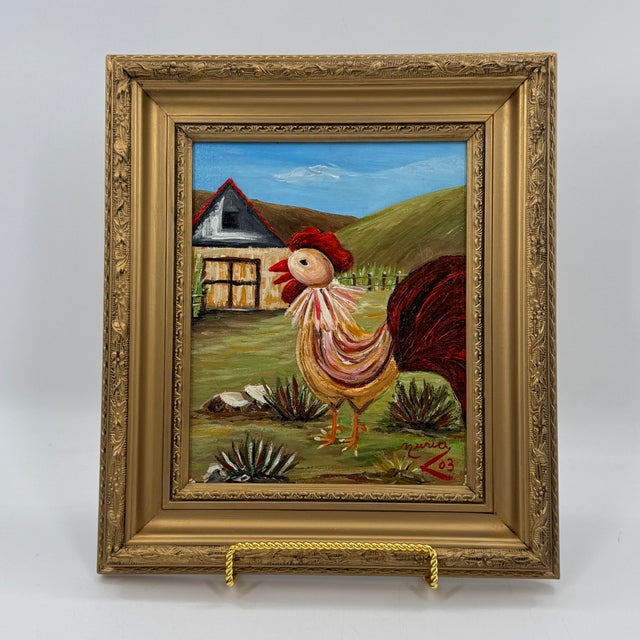 Original Rooster Painting by Miami Artist Nuria Mesa "Gallito Kikirikí" For Sale - Image 9 of 12