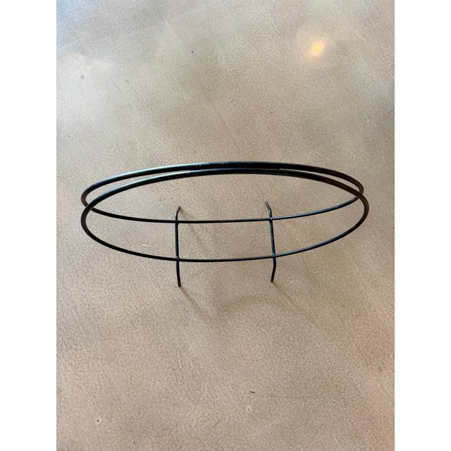 60s Solid Wrought Iron Fireplace Log Holder Hoop Design Umanoff Tepper Style For Sale In Las Vegas - Image 6 of 12