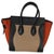 Celine Beige Multicolor Drummed Calfskin Nubuck Nano Luggage Tote For Sale - Image 4 of 8