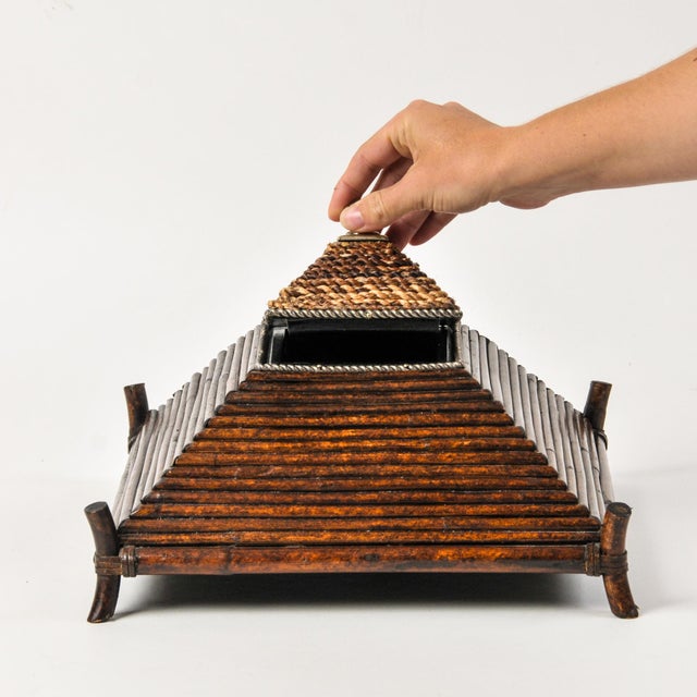 Vintage Striking Pagoda Pyramid Wooden Dresser Box For Sale - Image 15 of 16